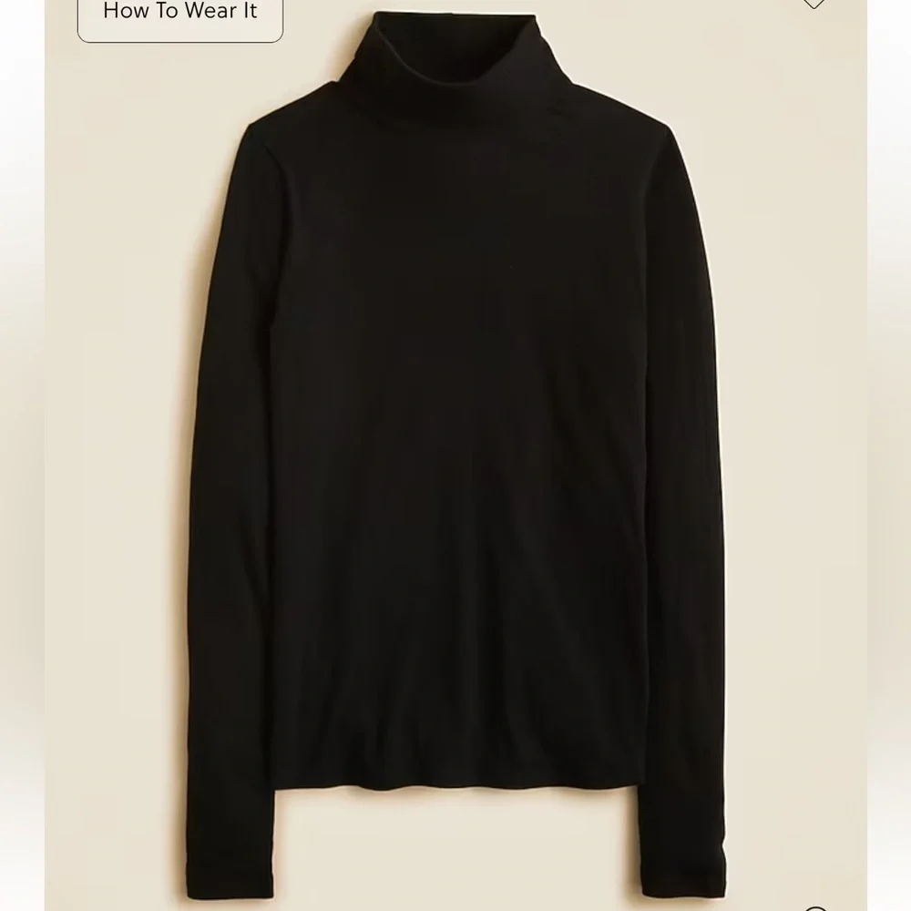 J crew black Feather jersey turtleneck